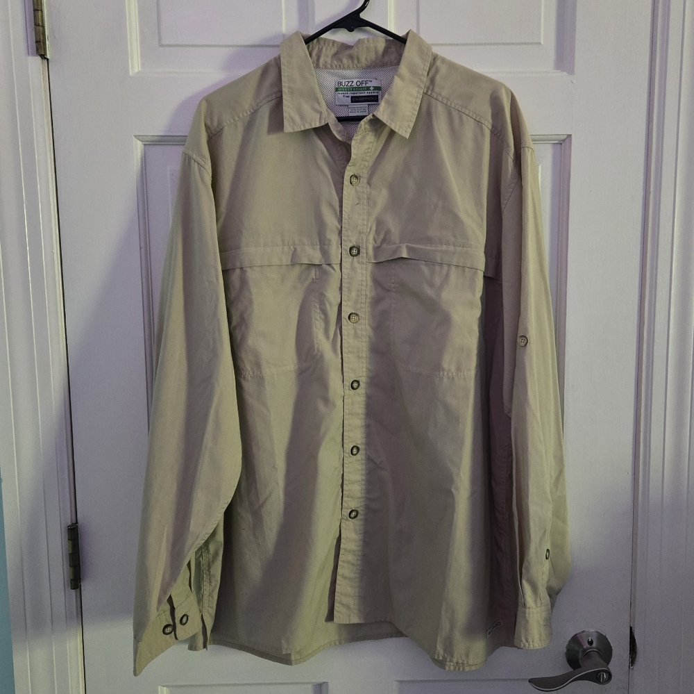 Exofficio Khaki Bug Repellant Button Up